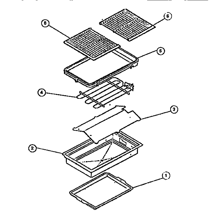 ELEMENT, GRILLE Diagram and Parts List for RBD139NM0  Frigidaire Cooktop