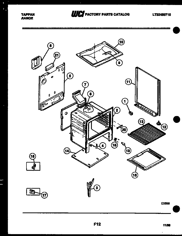 BODY PARTS Diagram and Parts List for 30-2238-23-04  Tappan Range