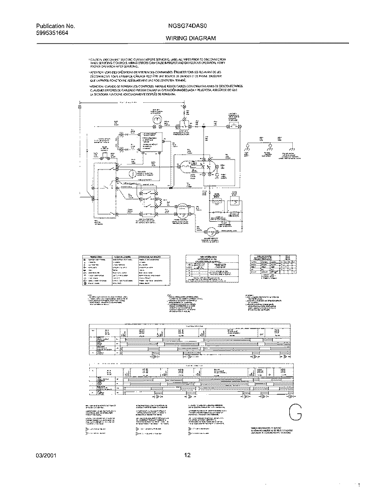 131826300 WIRING DIAGRAM Diagram and Parts List for NGSG74DAS0  Frigidaire Dryer