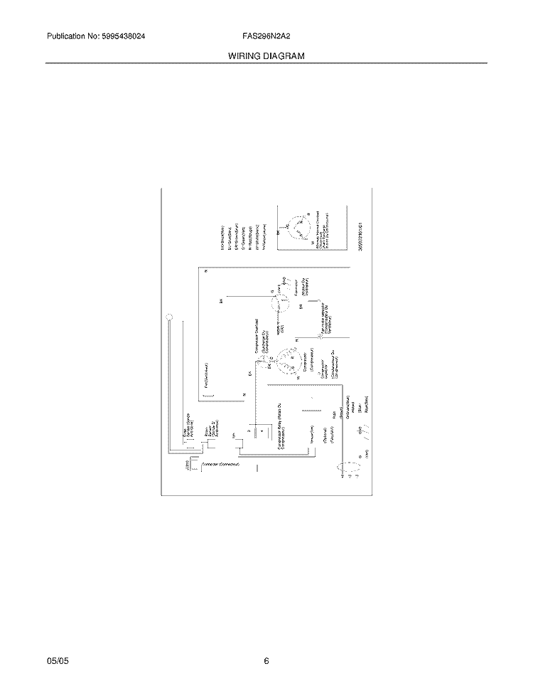 WIRING DIAGRAM Diagram and Parts List for FAS296N2A2  Frigidaire Air Conditioner