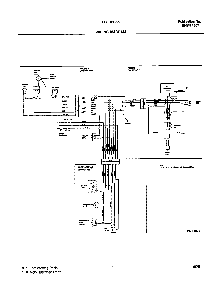 WIRING DIAGRAM Diagram and Parts List for GRT18C5AW2  Gibson Refrigerator