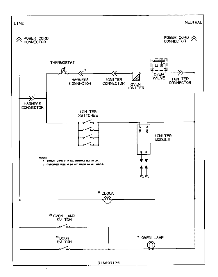 WIRING DIAGRAM Diagram and Parts List for TGF335BCWA  Tappan Range