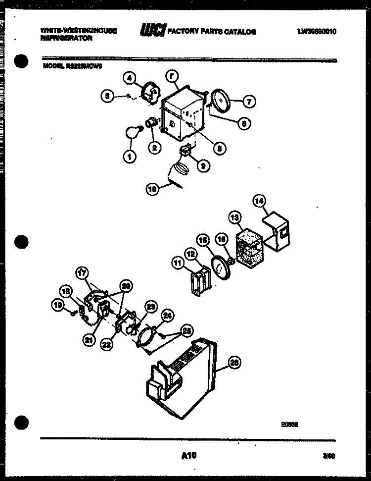 REFRIGERATOR CONTROL ASSEMBLY, DAMP Diagram and Parts List for RS225MCD0  Frigidaire Refrigerator