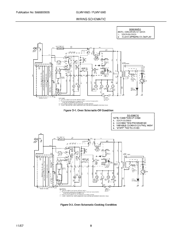 WIRING SCHEMATIC Diagram and Parts List for GLMV169DBF  Frigidaire Microwave