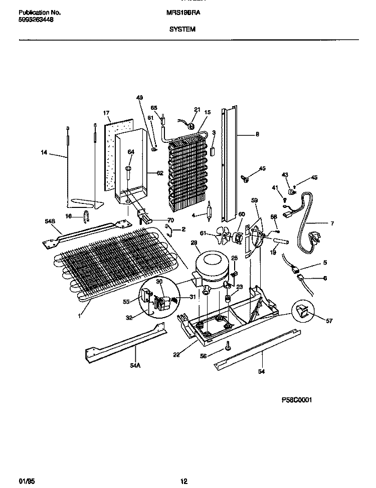 SYSTEM Diagram and Parts List for MRS19BRAW2  Uni Refrigerator