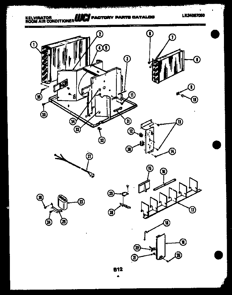 UNIT PARTS Diagram and Parts List for M316C2QB  Kelvinator Air Conditioner
