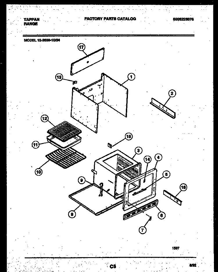 WRAPPER AND BODY PARTS Diagram and Parts List for 12-3699-00-04  Tappan Wall Oven