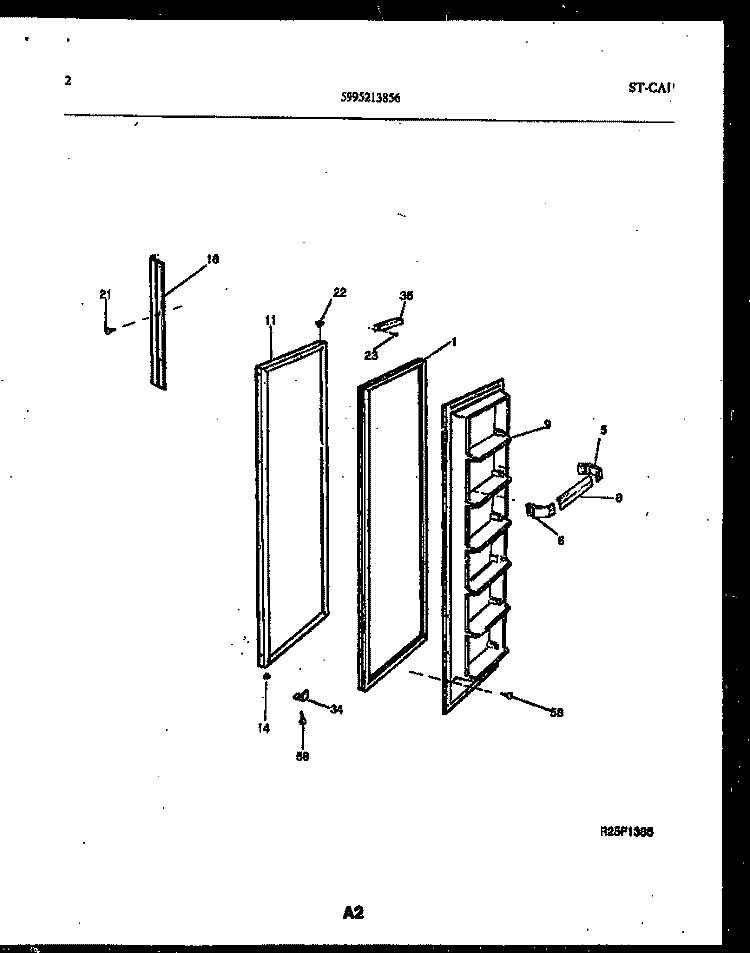 FREEZER DOOR PARTS Diagram and Parts List for RS19F3WX1C  Gibson Refrigerator