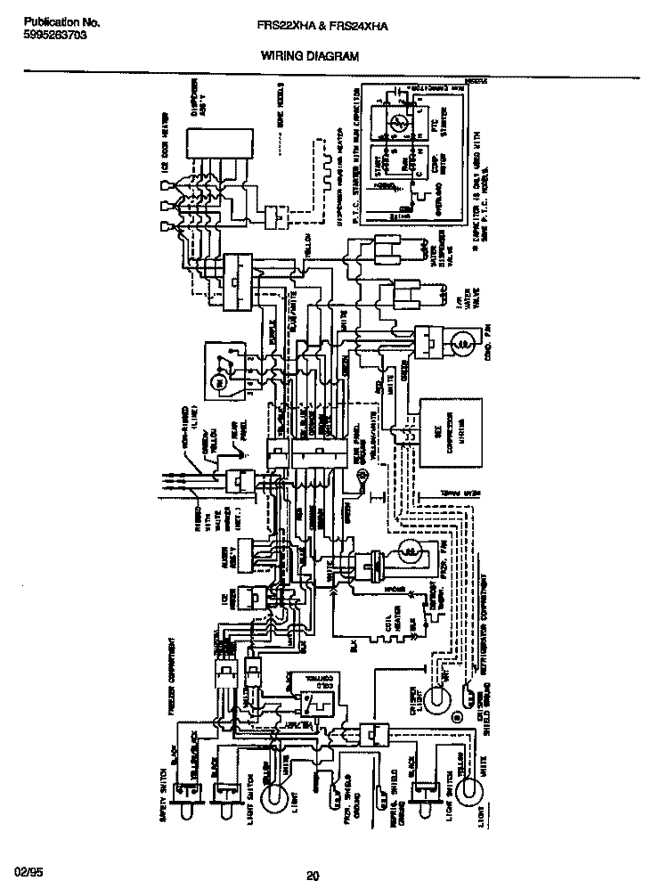 WIRING DIAGRAM Diagram and Parts List for FRS22XHAB2  Frigidaire Refrigerator