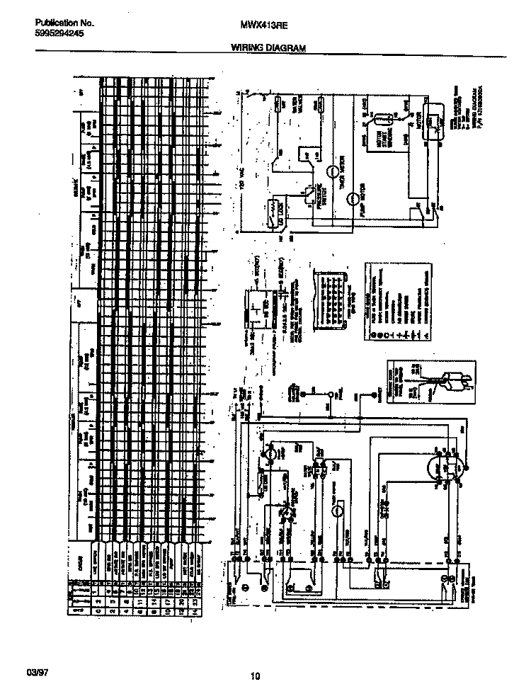 WIRING DIAGRAM Diagram and Parts List for MWX413REW0  Frigidaire Washer
