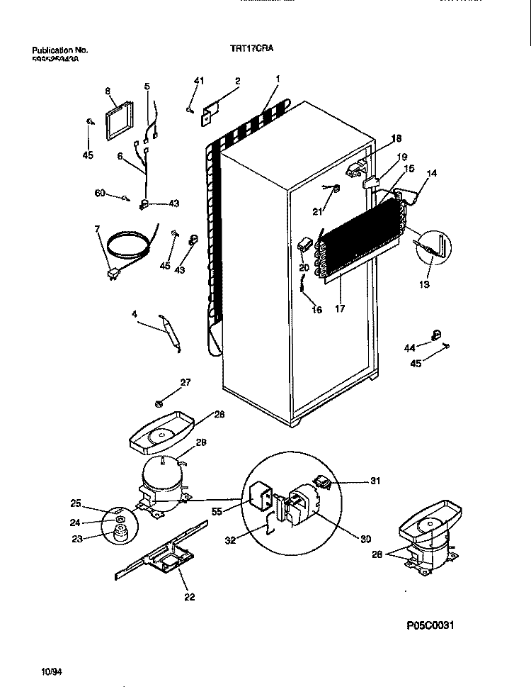 COOLING SYSTEM Diagram and Parts List for TRT17CRAD1  Tappan Refrigerator