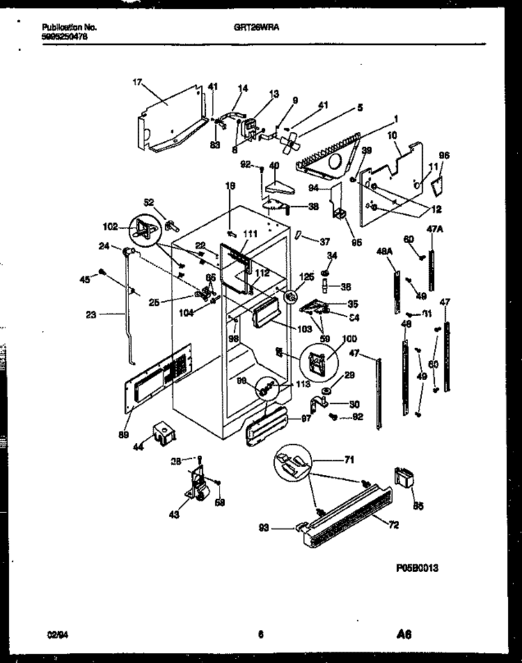 CABINET PARTS Diagram and Parts List for GRT26WRAD1  Gibson Refrigerator