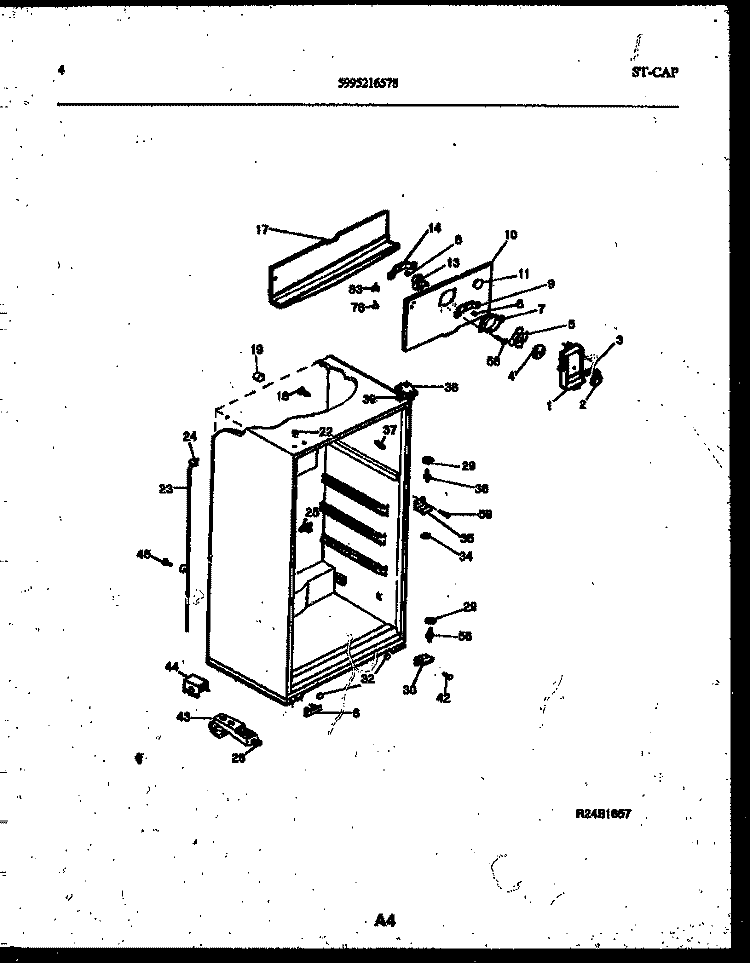 CABINET PARTS Diagram and Parts List for ATG185NCW1  Frigidaire Refrigerator