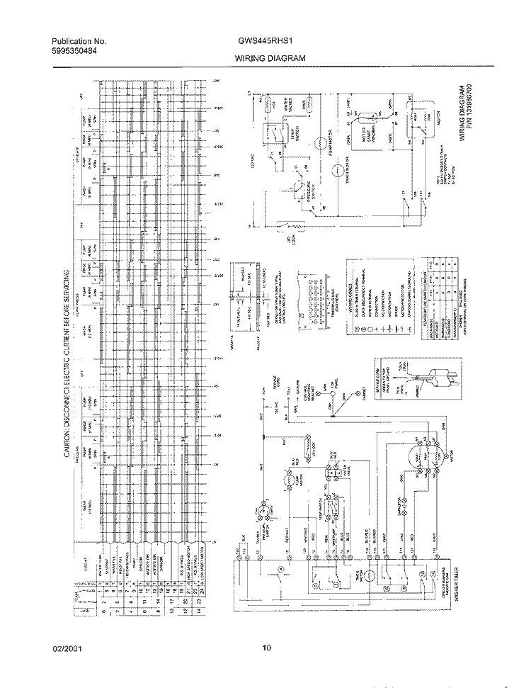 131986700 WIRING DIAGRAM Diagram and Parts List for GWS445RHS1  Gibson Washer