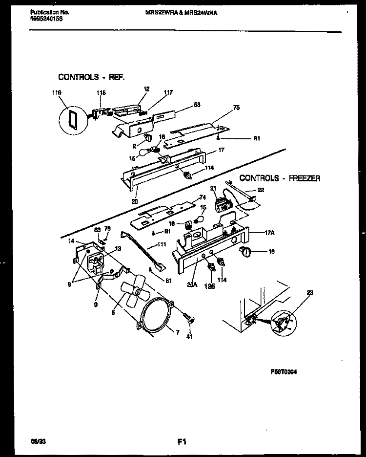 REFRIGERATOR CONTROL ASSEMBLY, DAMP Diagram and Parts List for MRS24WRADO  Frigidaire Refrigerator