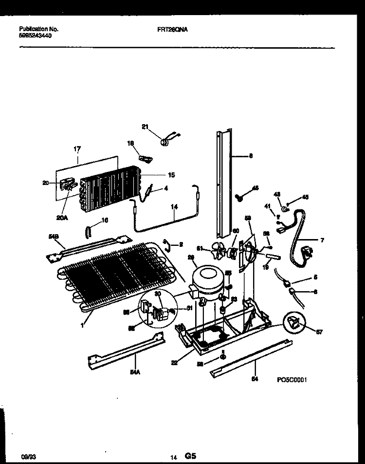SYSTEM AND AUTOMATIC DEFROST PARTS Diagram and Parts List for FRT26QNAB0  Frigidaire Refrigerator