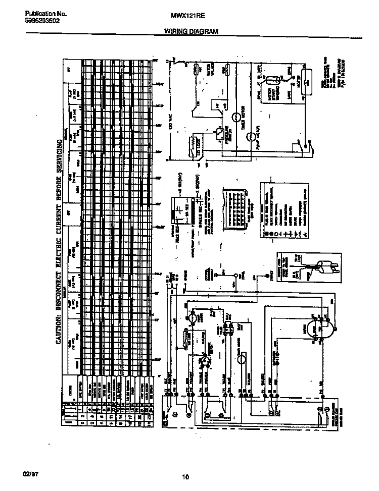 WIRING DIAGRAM Diagram and Parts List for MWX121REW1  Frigidaire Washer