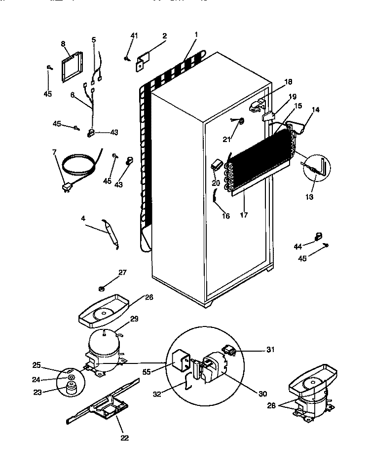 SYSTEM Diagram and Parts List for GRT18QNCD0  Gibson Refrigerator