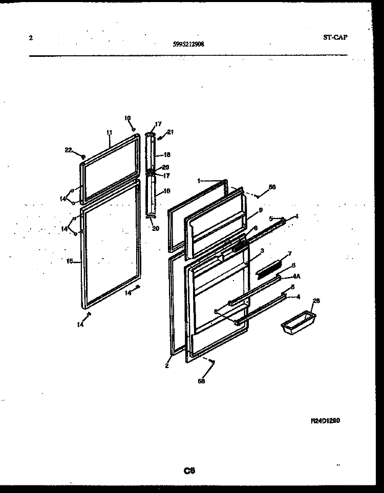 DOOR PARTS Diagram and Parts List for RTG215NCD0  Frigidaire Refrigerator