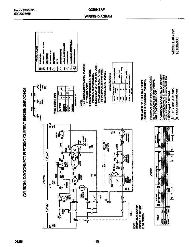 WIRING DIAGRAM Diagram and Parts List for GDE546RFS0  Gibson Dryer