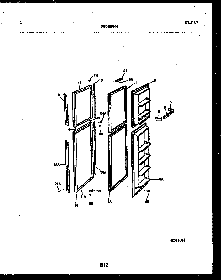 FREEZER DOOR PARTS Diagram and Parts List for RS22F8DX1B  Gibson Refrigerator