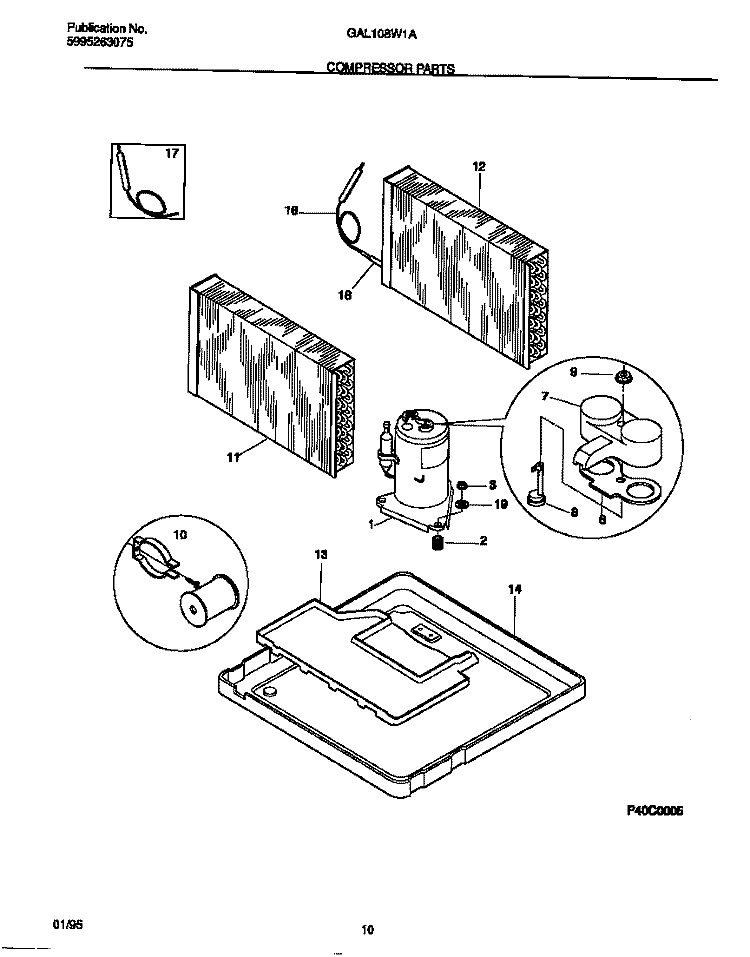 WINDOW MOUNTING PARTS Diagram and Parts List for GAL108W1A3  Gibson Air Conditioner