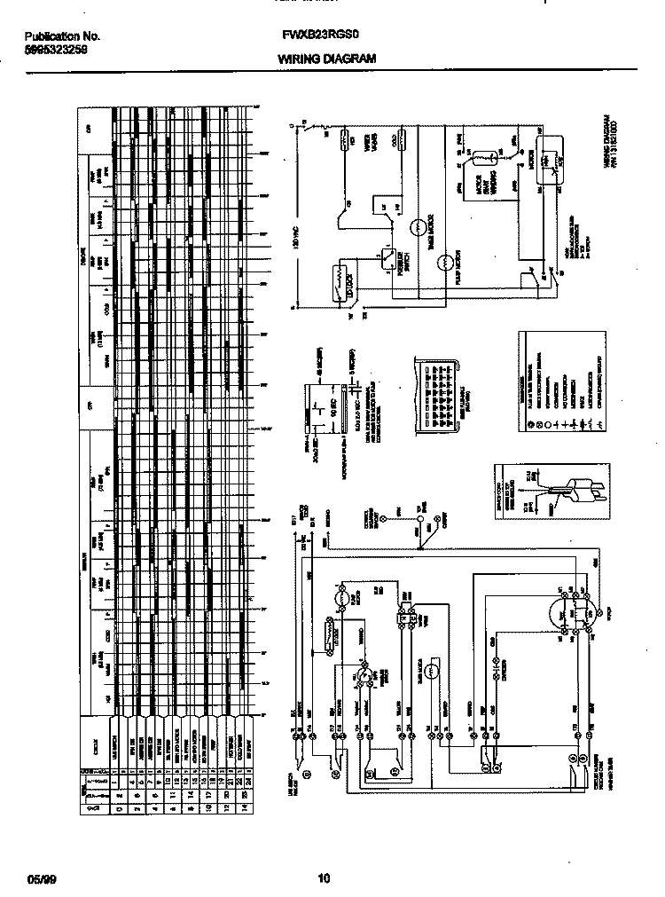 131821000 WIRING DIAGRAM Diagram and Parts List for FWXB23RGS0  Frigidaire Washer