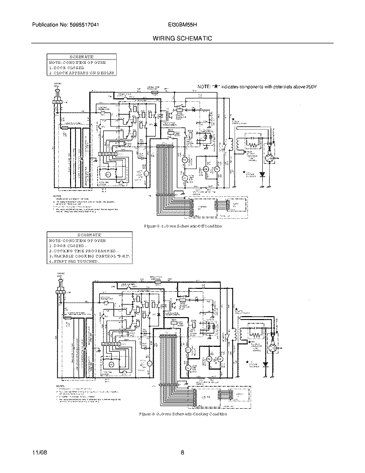 WIRING SCHEMATIC Diagram and Parts List for EI30BM55HSA  Electrolux Microwave