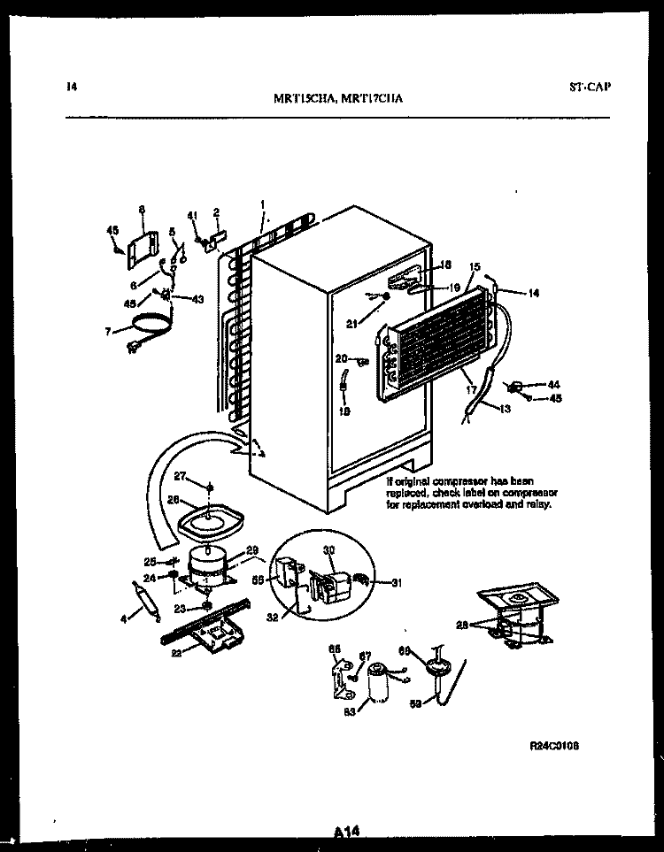 SYSTEM AND AUTOMATIC DEFROST PARTS Diagram and Parts List for MRT15CHAAD0  Uni Refrigerator