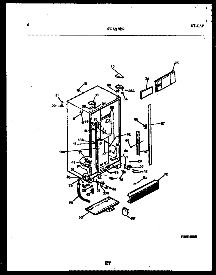 CABINET PARTS Diagram and Parts List for RS22F9YX1C  Gibson Refrigerator
