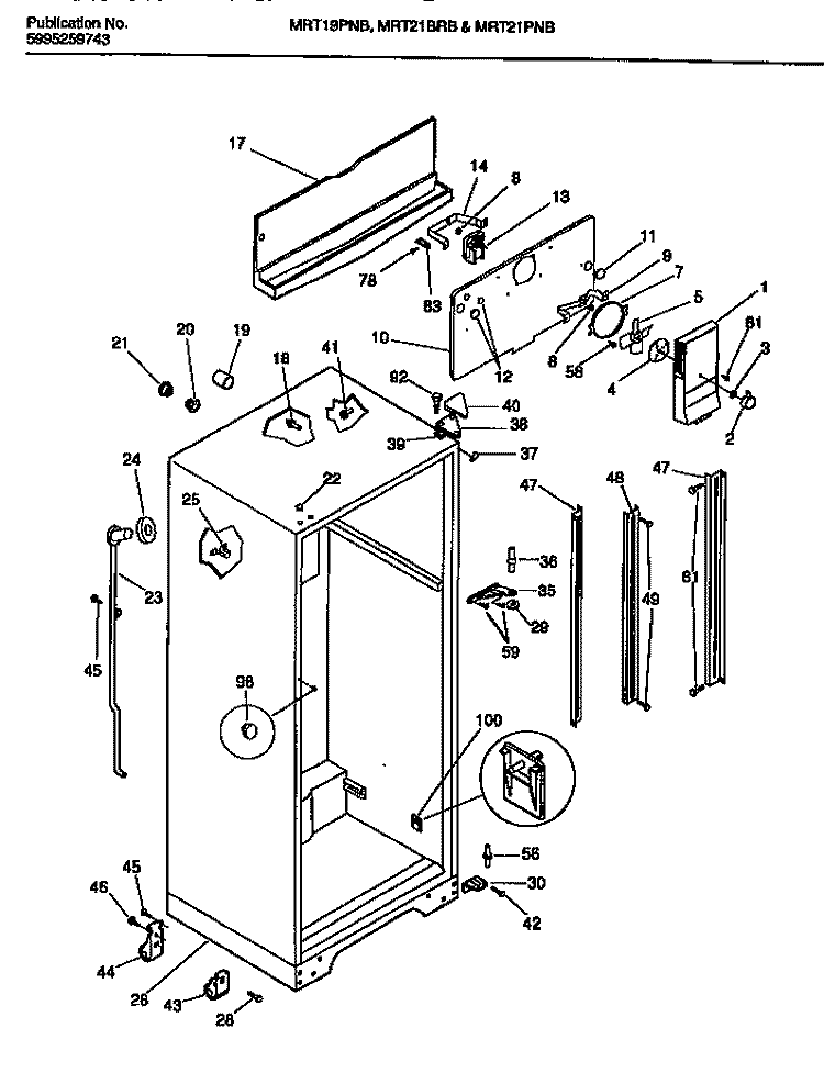 CABINET Diagram and Parts List for MRT19PNBD2  Uni Refrigerator