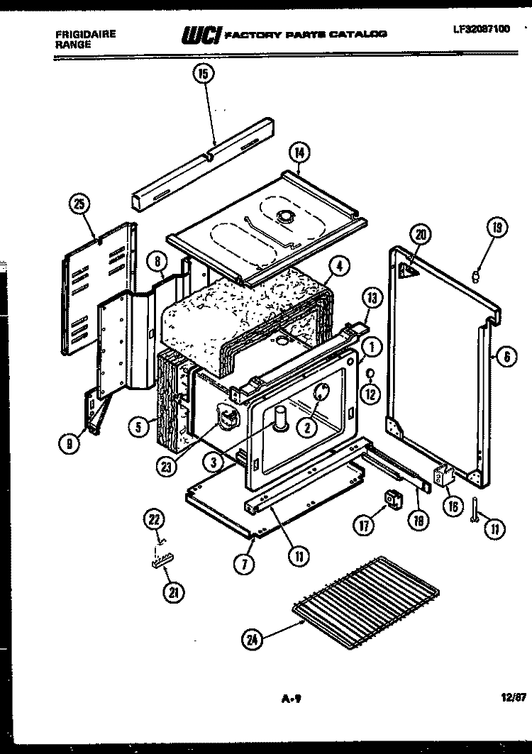BODY PARTS Diagram and Parts List for RA30EH0  Frigidaire Range