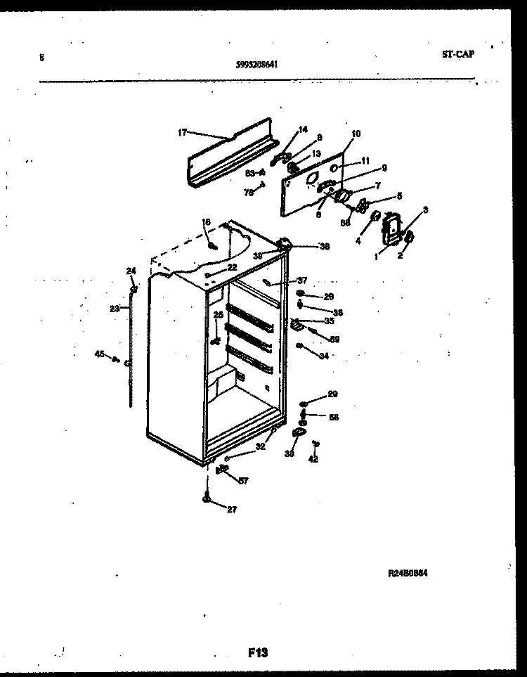 CABINET PARTS Diagram and Parts List for ATL130WKW1  Frigidaire Refrigerator
