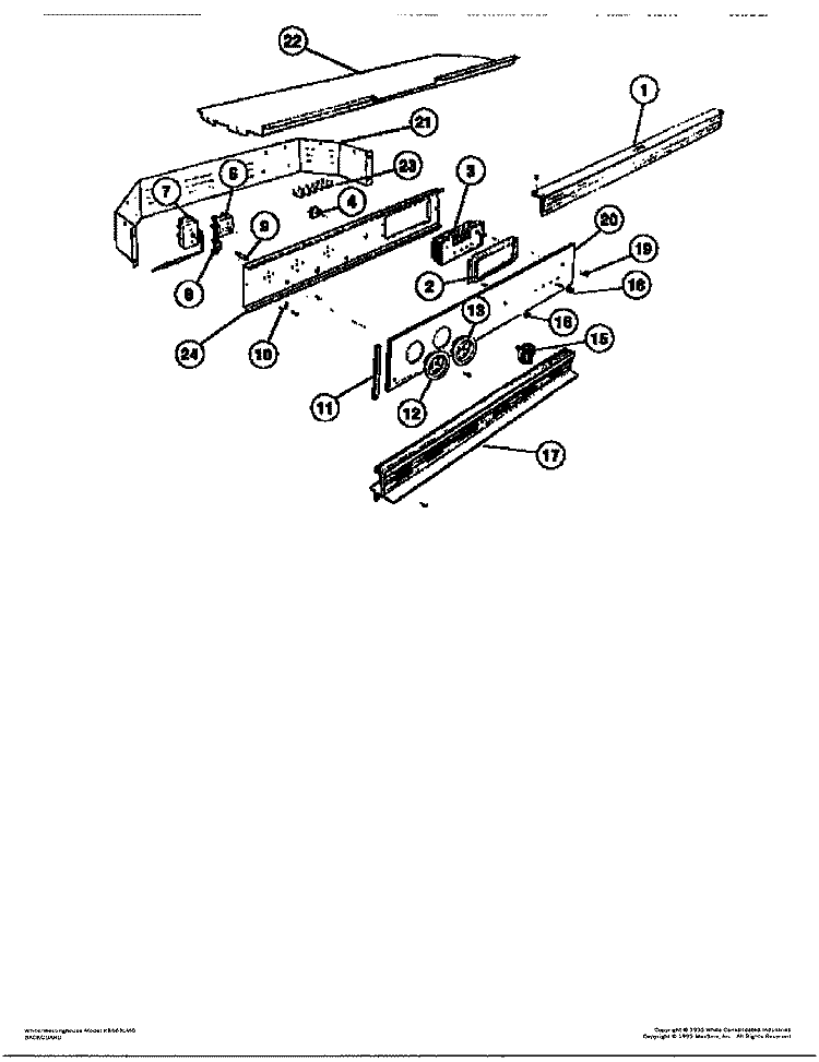 BACKGUARD Diagram and Parts List for KB663LMO  Frigidaire Wall Oven