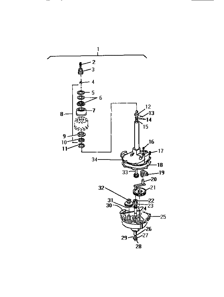 TRANSMISSION Diagram and Parts List for WDDW2  Frigidaire Washer