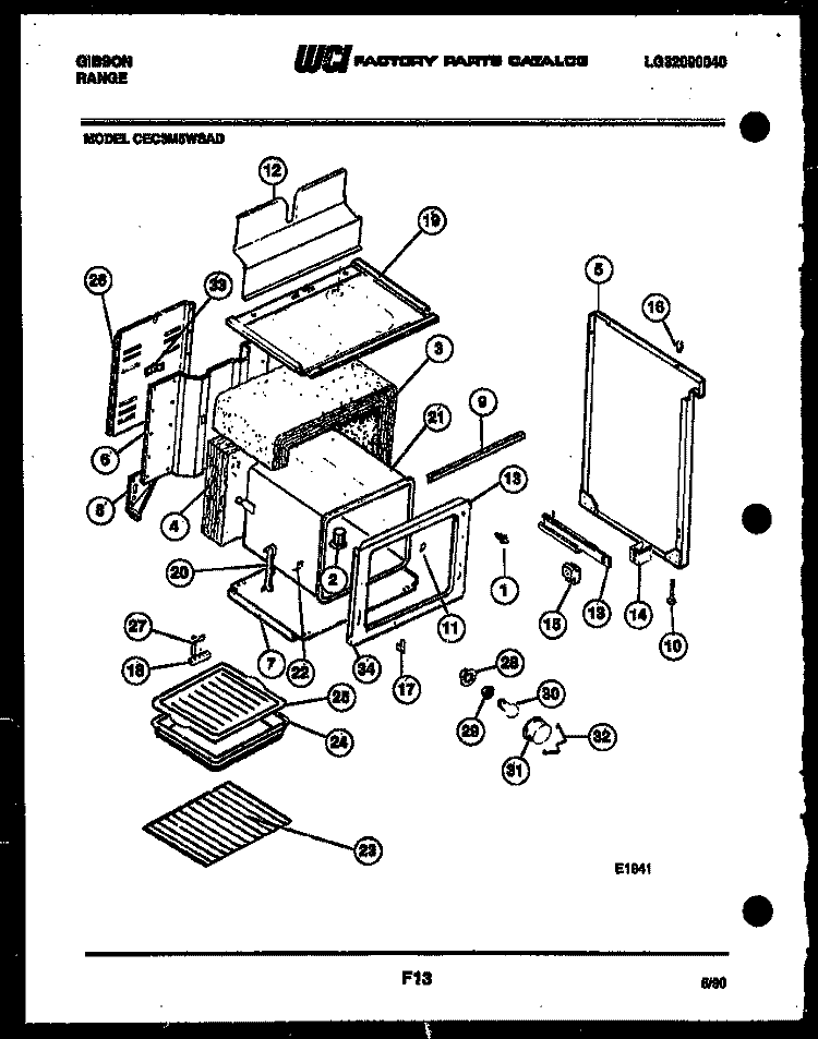 BODY PARTS Diagram and Parts List for CEC3M5WSAD  Gibson Range