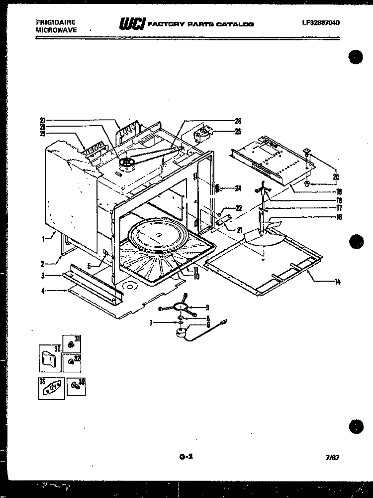 BODY PARTS Diagram and Parts List for MCT1370E  Frigidaire Microwave