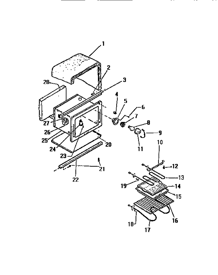 OVEN CAVITY Diagram and Parts List for RER306CW0  Kelvinator Range