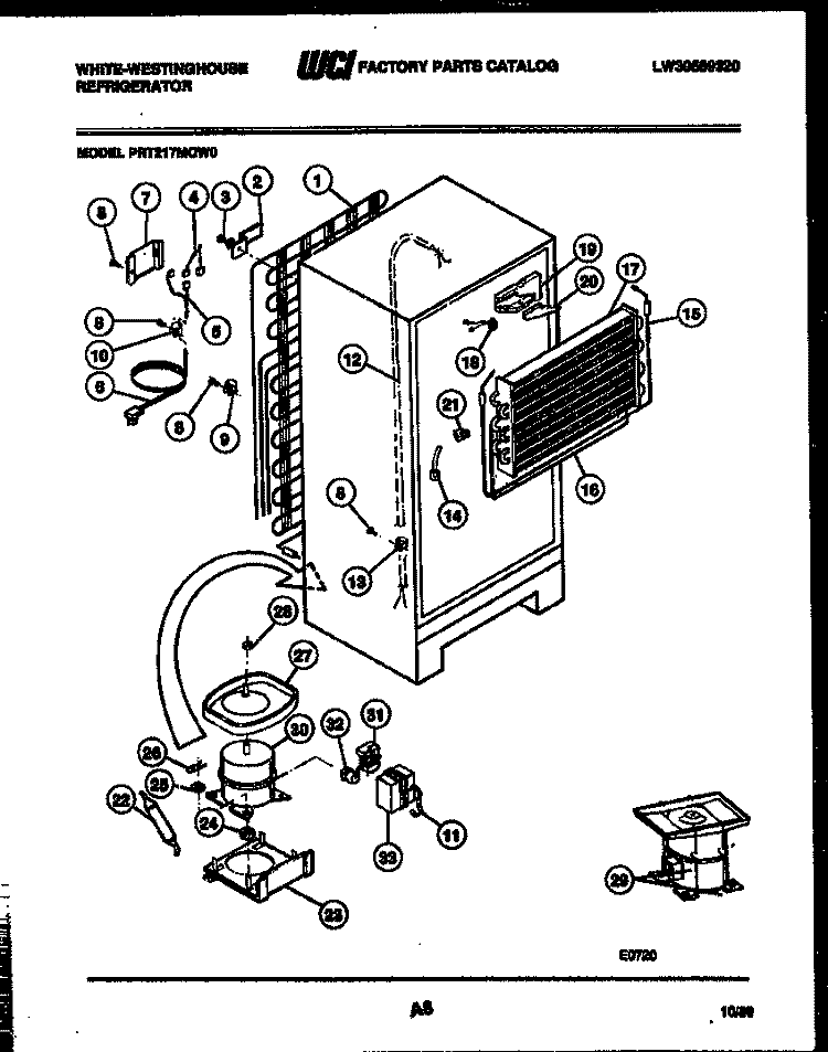 SYSTEM AND AUTOMATIC DEFROST PARTS Diagram and Parts List for PRT217MCF0  Frigidaire Refrigerator