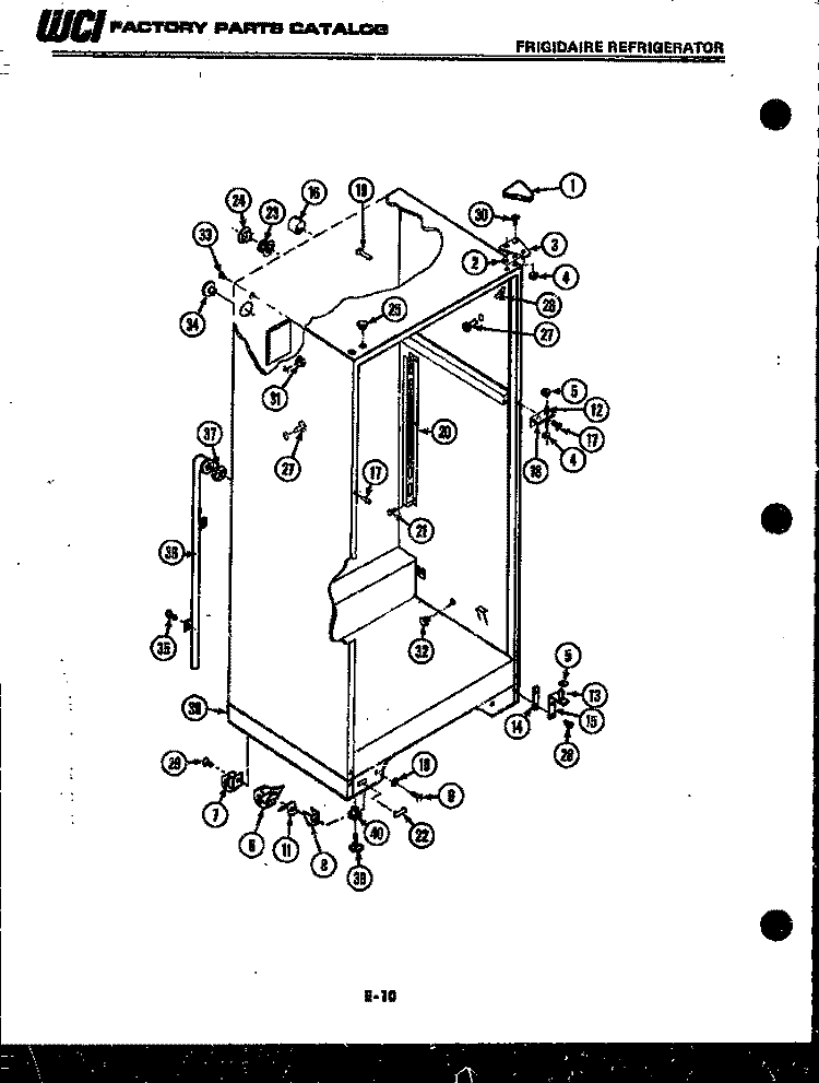 CABINET PARTS Diagram and Parts List for FPES21TDA0  Frigidaire Refrigerator