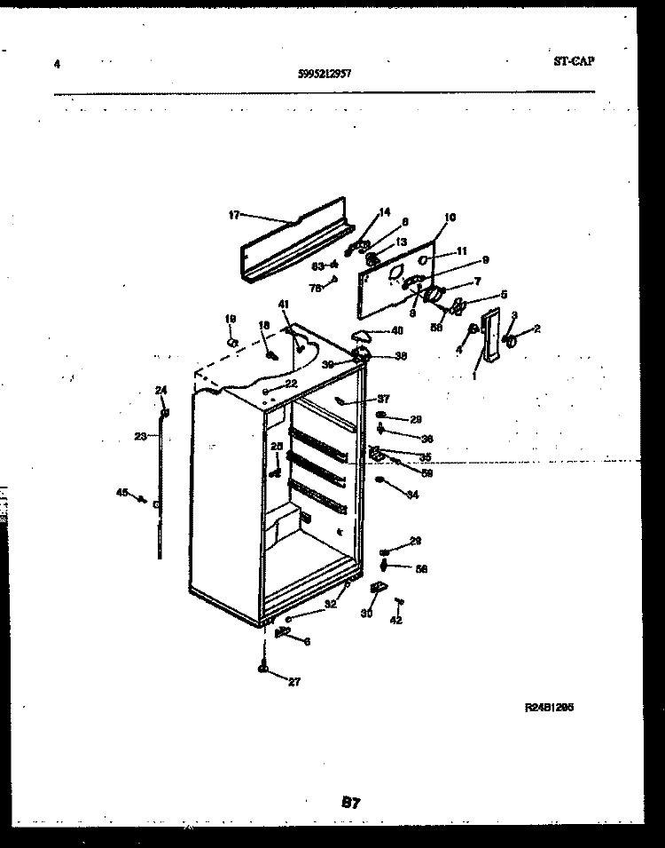 CABINET PARTS Diagram and Parts List for ATG185NCW0  Frigidaire Refrigerator