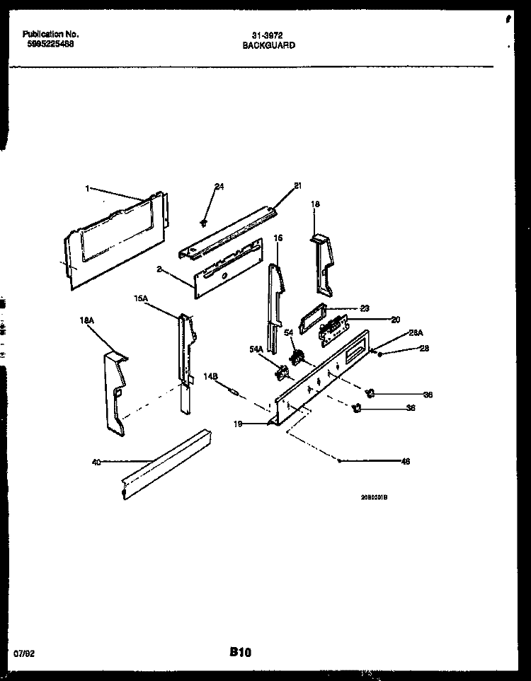 DOOR PARTS Diagram and Parts List for 31-3962-00-01  Tappan Range