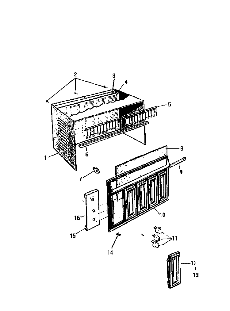 CONTROL PARTS Diagram and Parts List for AL099J1A2  Frigidaire Air Conditioner