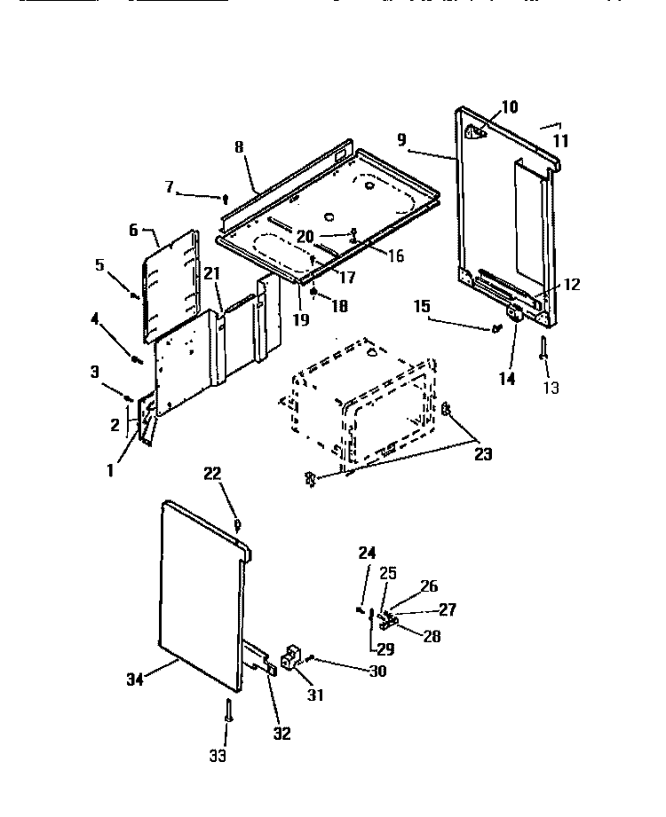 CABINET Diagram and Parts List for RER306CW0  Kelvinator Range