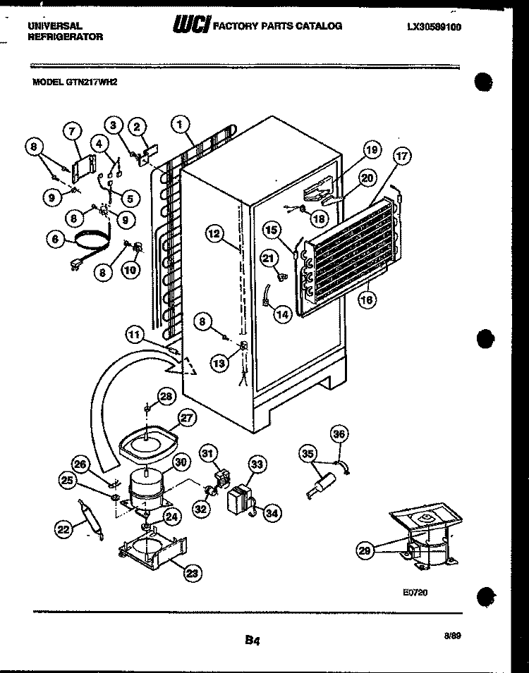 SYSTEM AND AUTOMATIC DEFROST PARTS Diagram and Parts List for GTN217WHL2  Uni Refrigerator