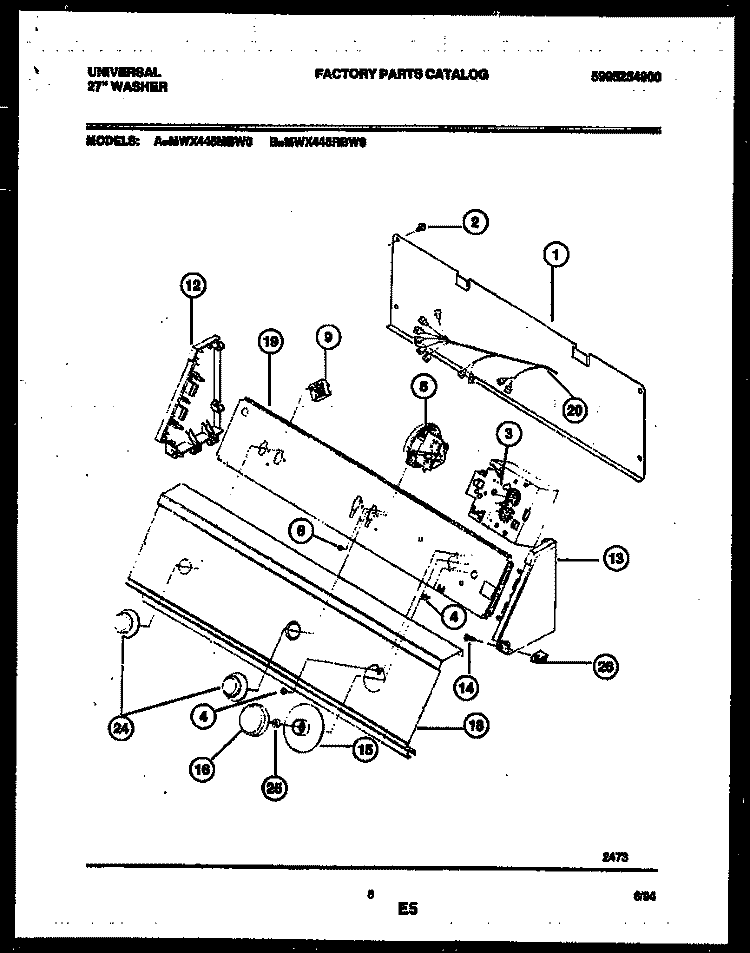CONSOLE AND CONTROL Diagram and Parts List for MWX445MBWD0  Gibson Washer