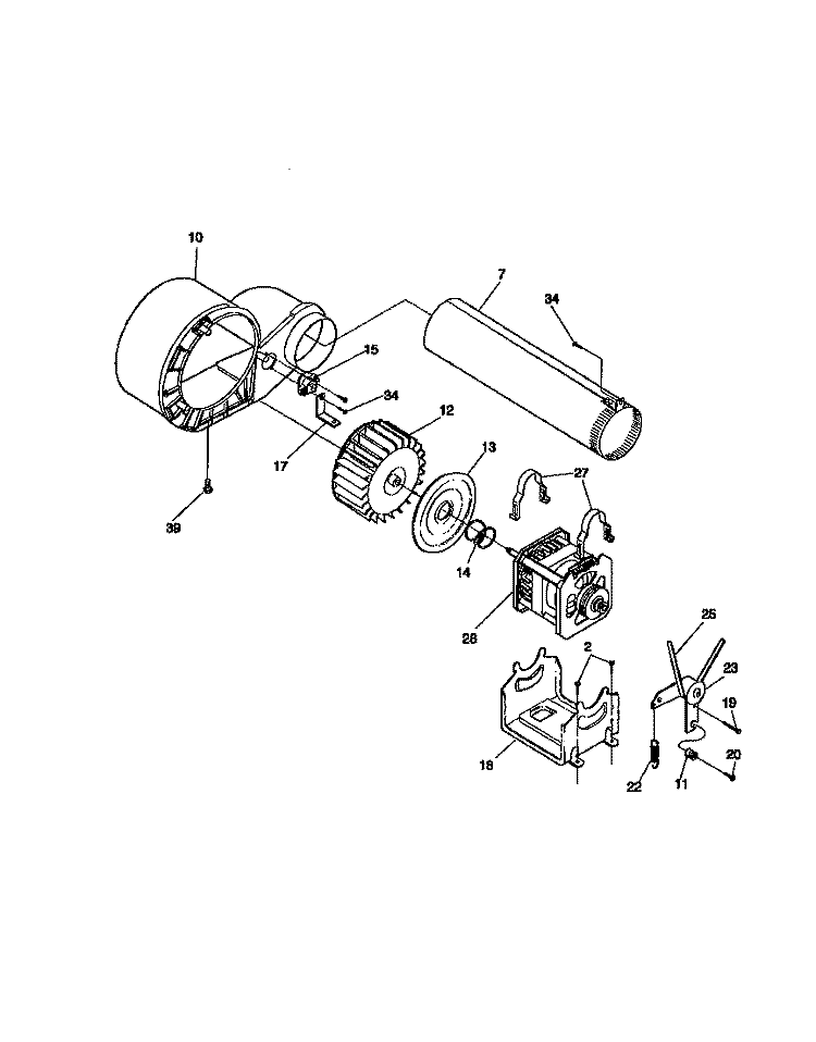 MOTOR Diagram and Parts List for MDE336MBD1  Kelvinator Dryer