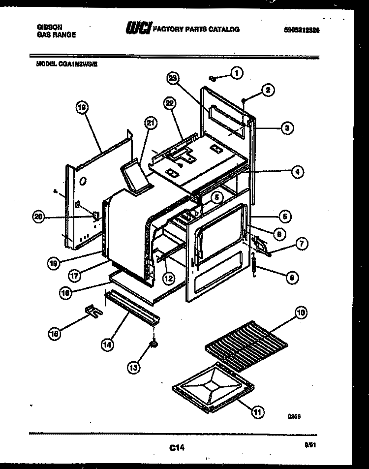 UNIT PARTS Diagram and Parts List for GAS148P1A1  Gibson Air Conditioner