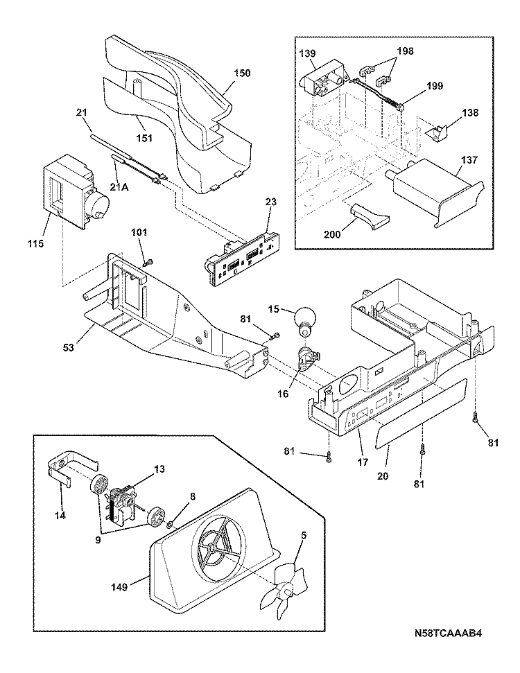 CONTROLS Diagram and Parts List for PLHS69EESS2  Frigidaire Refrigerator