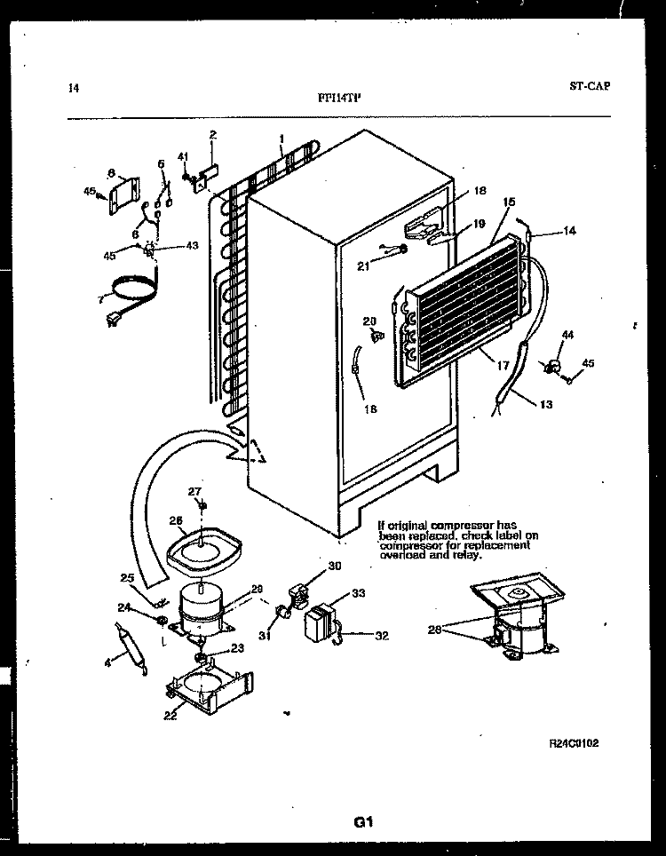 SYSTEM AND AUTOMATIC DEFROST PARTS Diagram and Parts List for FPI14TPH0  Frigidaire Refrigerator